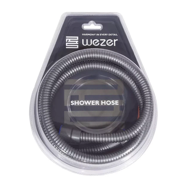 Душовий шланг WEZER WKR-008-150GG, 150 см, збройова сталь - Фото 2 Душовий шланг WEZER WKR-008-150GG, 150 см, збройова сталь - изображение 2