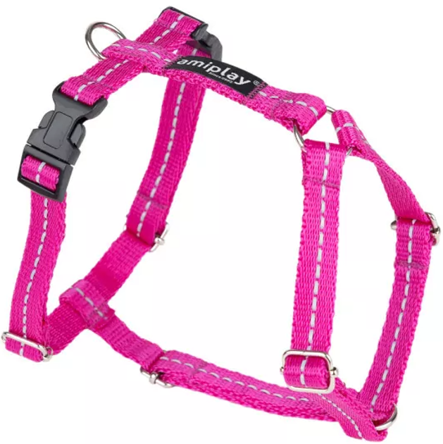 Шлея регульована для собак Amiplay Guard Reflective S Рожева (5907563306325) - зображення 1