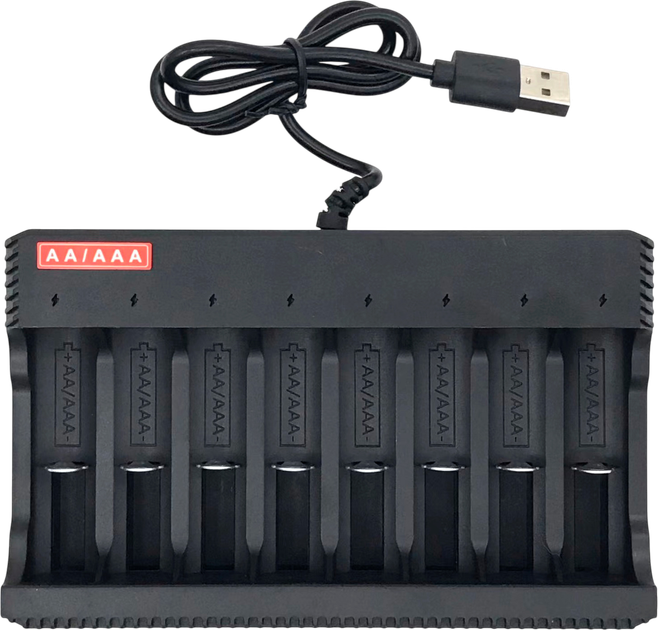 Зарядний пристрій Voltronic MS-ZD8 USB 8 каналів АА/ААА 1.2 В / 1600 мА·год (YT32318) - Фото 1 Зарядний пристрій Voltronic MS-ZD8 USB 8 каналів АА/ААА 1.2 В / 1600 мА·год (YT32318) - зображення 1