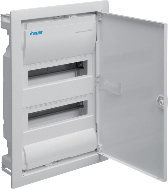 Rozdzielnica Hager Volta VU24AT 2 rzędy, 24 moduły, IP30, QC (3250616614901) - obraz 1