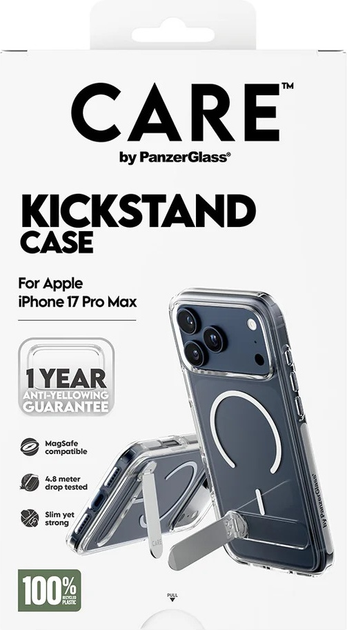 Etui CARE by PanzerGlass Feature w. Kickstand & MagSafe do Apple iPhone 17 Pro Max Transparent (CR63528) - obraz 5