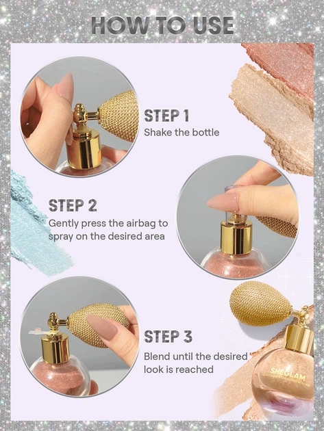Хайлайтер для тела с блестками SHEGLAM Go Go Glow Highlighting Body Mist - Champagne Shimmer - изображение 5