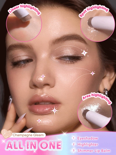 Гелевые тени для век SHEGLAM Crystal Jelly Glaze Stick - Champagne Gleam - Фото 3 Гелевые тени для век SHEGLAM Crystal Jelly Glaze Stick - Champagne Gleam - изображение 3