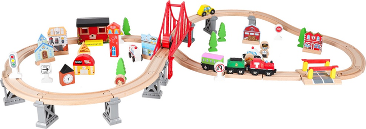 Kolejka drewniana - tor samochodowy KIK 70 elementów KX6488 (5903039705944) - obraz 3