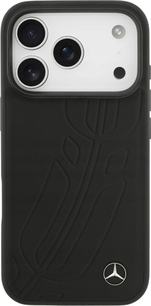 Панель Mercedes Leather Large Laurel Leaves MagSafe Case для iPhone 17 Pro Black (3666339507459) - зображення 3