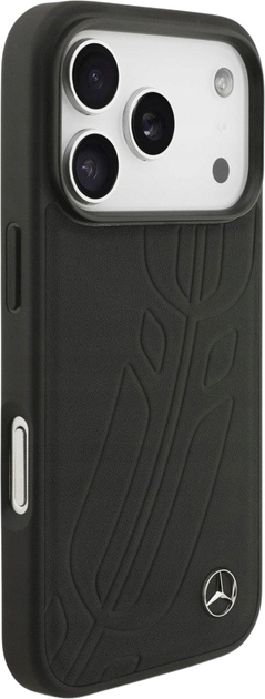 Панель Mercedes Leather Large Laurel Leaves MagSafe Case для iPhone 17 Pro Black (3666339507459) - зображення 4