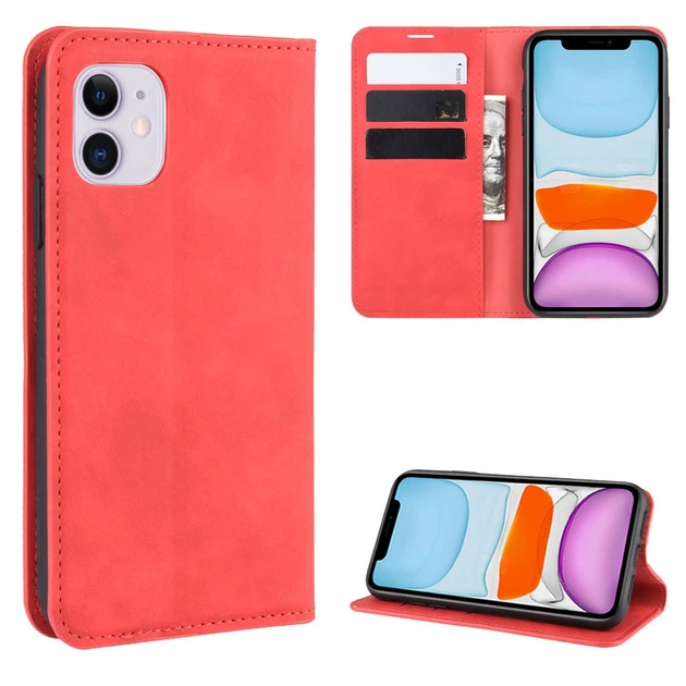 Чохол Taba Retro-Skin для Iphone 11 книжка з візитівкою шкіра PU червоний - Фото 1 Чохол Taba Retro-Skin для Iphone 11 книжка з візитівкою шкіра PU червоний - зображення 1