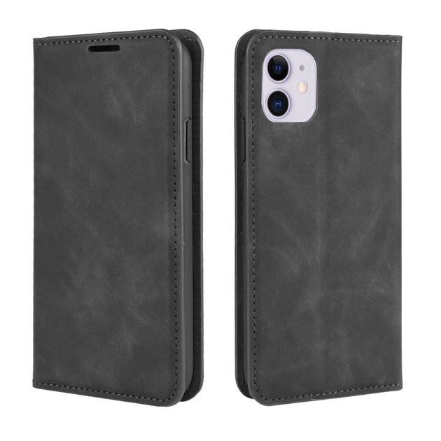 Чехол Taba Retro-Skin для Iphone 11 книжка с визитницей кожа PU черный - изображение 5