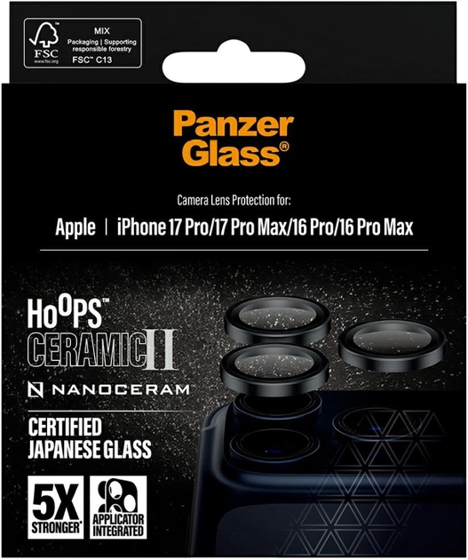 Szkło hartowane Panzer Glass Hoops Ceramic II do iPhone 17 Pro / 17 Pro Max / 16 Pro / 16 Pro Max Black (5715685027284) - obraz 5