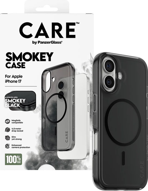 Панель CARE by PanzerGlass Flagship Urban Explorer w. Black MagSafe для Apple iPhone 17 Smokey (CR97739) - зображення 4