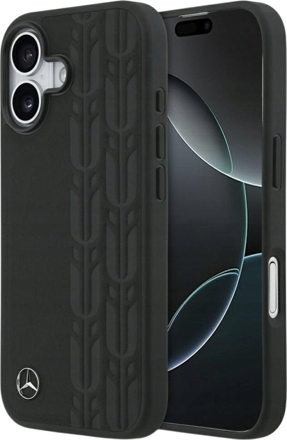 Панель Mercedes Leather Laurel Leaves MagSafe для iPhone 17 Black (3666339506995) - зображення 1