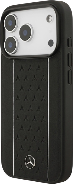 Панель Mercedes Leather Star Pattern Stripes MagSafe для iPhone 17 Pro Black (3666339508333) - зображення 2