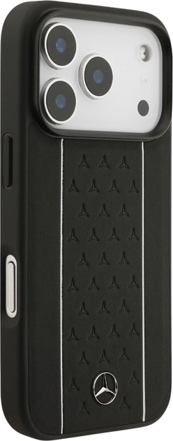 Панель Mercedes Leather Star Pattern Stripes MagSafe для iPhone 17 Pro Black (3666339508333) - зображення 4