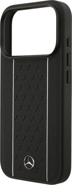 Панель Mercedes Leather Star Pattern Stripes MagSafe для iPhone 17 Pro Black (3666339508333) - зображення 6