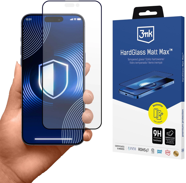 Захисне скло 3MK HardGlass Matt Max для Apple iPhone 17 Pro (5903108679985) - зображення 1