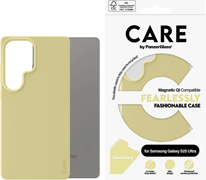 Etui plecki CARE by PanzerGlass Fashionable Case Chardonnay w. QI Compatible do Samsung Galaxy S25 Ultra (CRRFCOQG38488) - obraz 3