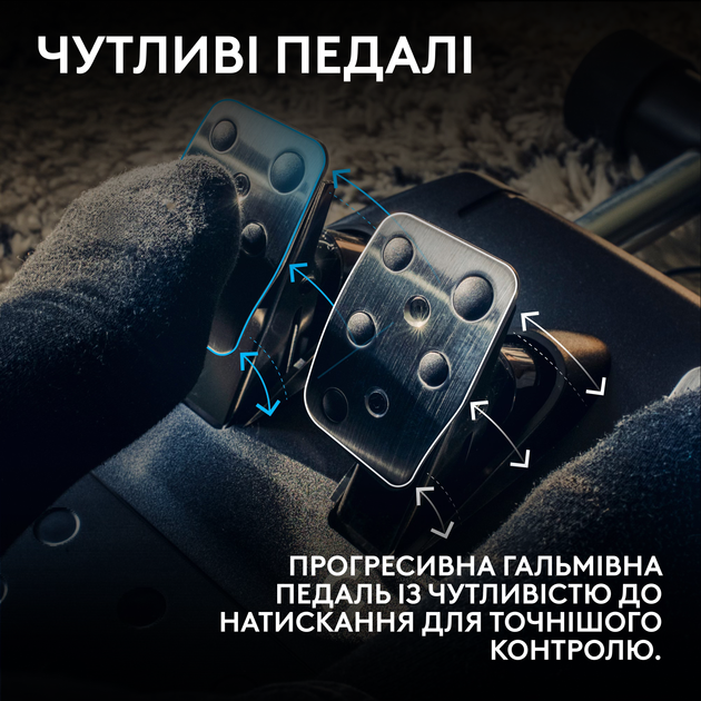 Дротове кермо Logitech G923 Racing Wheel and Pedals for Xbox One and PC (941-000158) - Фото 7 Дротове кермо Logitech G923 Racing Wheel and Pedals for Xbox One and PC (941-000158) - зображення 7