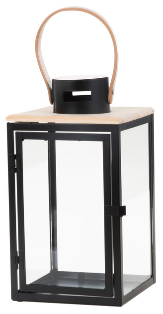 Ліхтар My Home Dark Leather Чорний 16 x 16 x 30 см (5907078435701) - зображення 1