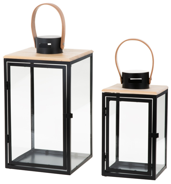 Ліхтар My Home Dark Leather Чорний 16 x 16 x 30 см (5907078435701) - зображення 3