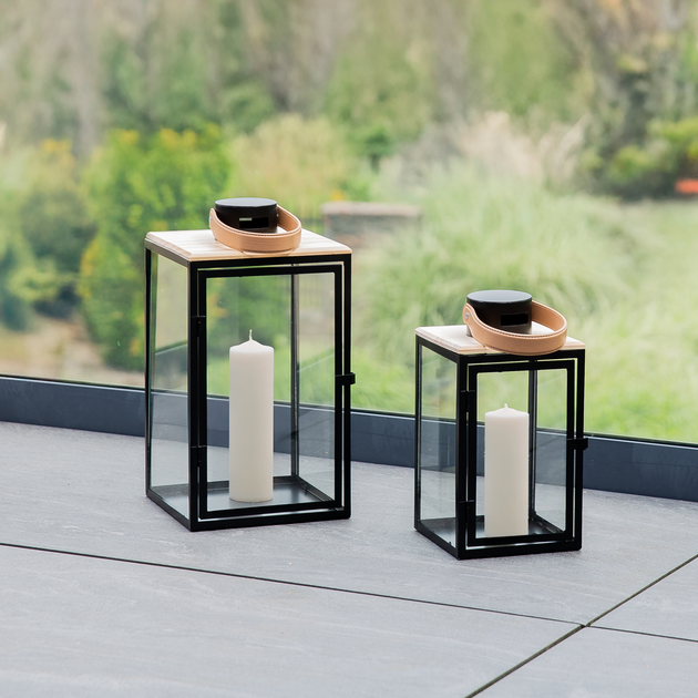 Ліхтар My Home Dark Leather Чорний 16 x 16 x 30 см (5907078435701) - зображення 4