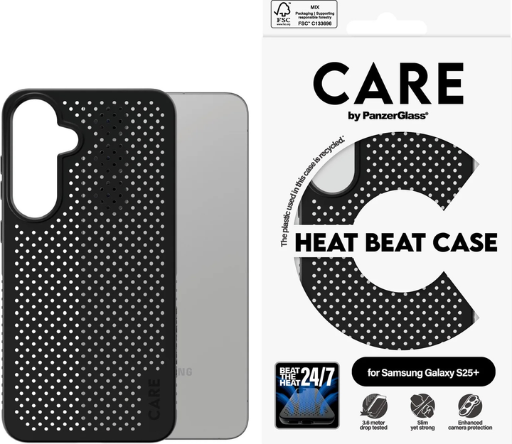 Etui plecki CARE by PanzerGlass Case Heat Beat do Samsung Galaxy S25 Plus Black (CRRFEHBG37942) - obraz 3