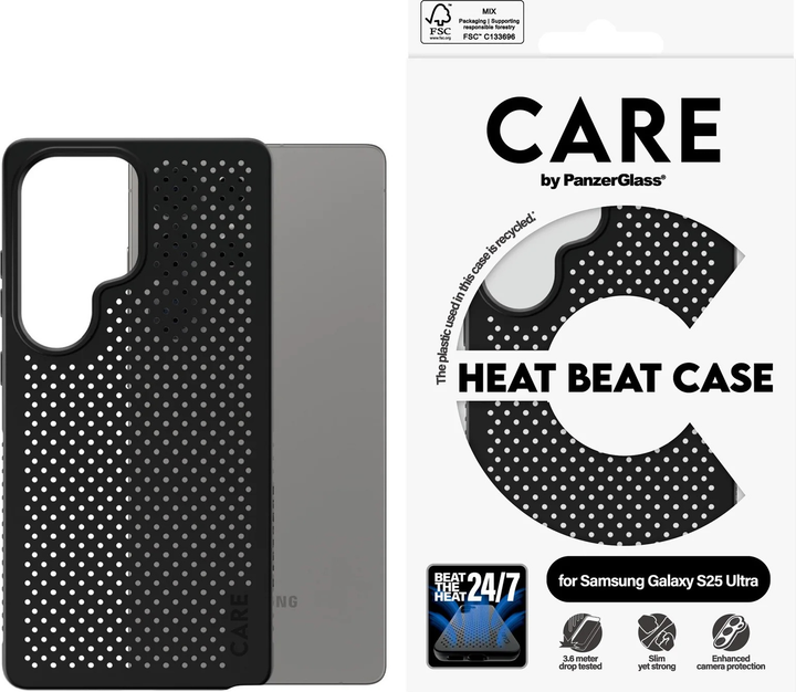 Etui plecki CARE by PanzerGlass Case Heat Beat do Samsung Galaxy S25 Ultra Black (CRRFEHBG38488) - obraz 3