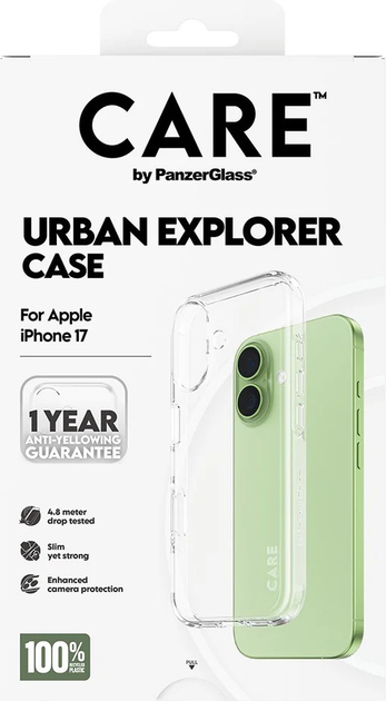 Etui CARE by PanzerGlass Flagship Urban Explorer w. Clear Frame do Apple iPhone 17 Transparent (CR75572) - obraz 5