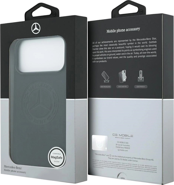 Панель Mercedes Leather Vintage Logo MagSafe для iPhone 17 Pro Max Black (3666339508012) - зображення 8