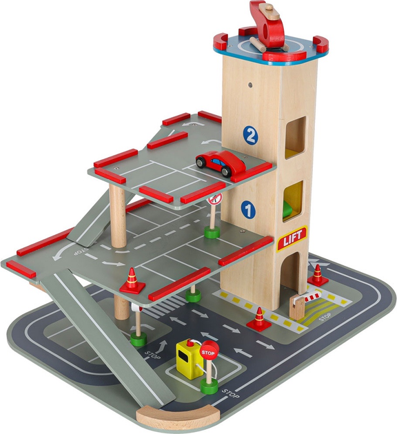 Паркінг гараж KIK LULILO BENINO багаторівневий дерев'яний, з ліфтом і машинками KX5853 (6971608447631) - зображення 2