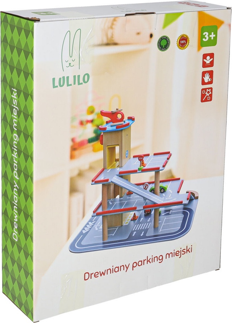 Паркінг гараж KIK LULILO BENINO багаторівневий дерев'яний, з ліфтом і машинками KX5853 (6971608447631) - зображення 15