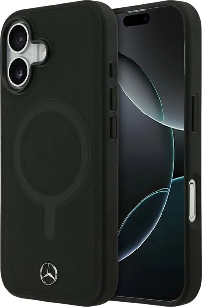Панель Mercedes Plain Smooth Leather MagSafe для iPhone 17 Black (3666339568481) - зображення 1