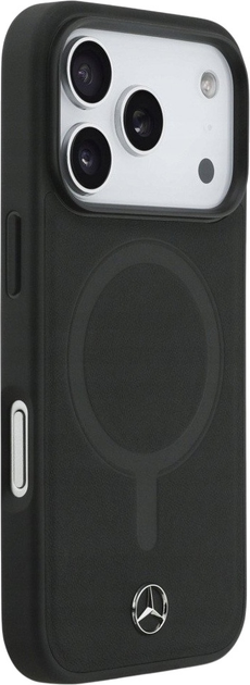 Панель Mercedes Plain Smooth Leather MagSafe для iPhone 17 Pro Black (3666339568504) - зображення 4
