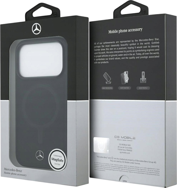 Панель Mercedes Plain Smooth Leather MagSafe для iPhone 17 Pro Black (3666339568504) - зображення 8