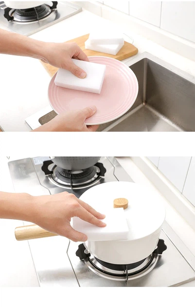 Меламиновая Губка 3шт. Magic Sponge Ishun W10. Губка Меламиновая. Губки для кухни, обуви, дома - изображение 8