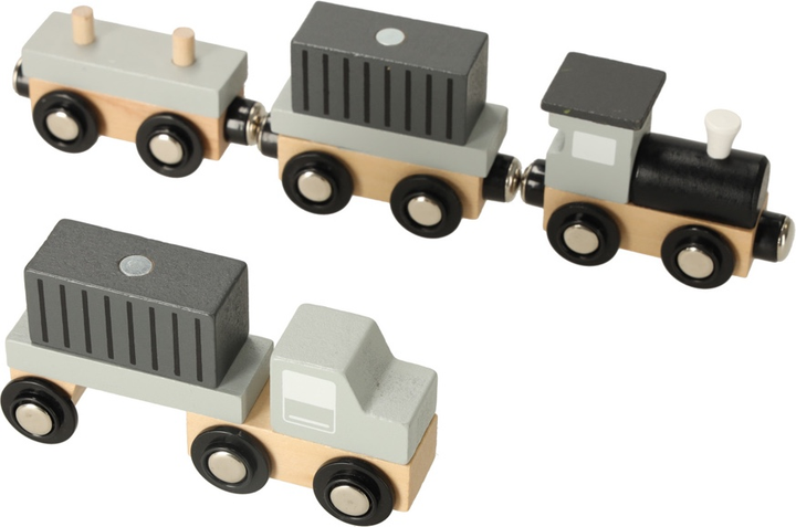 Дерев'яний ігровий набір KIK Морський порт - кран журавель, корабель та машинки KX3774 (5903039750975) - зображення 4