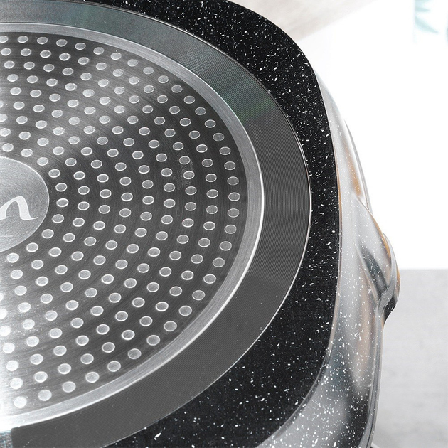 Сковорода-гриль Vilde Black & Wood гранітова 28x28 см (5904316475345) - зображення 10