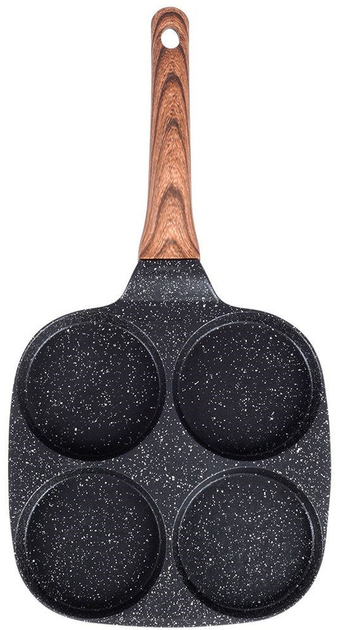 Сковорода для яєць Vilde Black & Wood гранітова на 4 відділи 19 см (5904316465117) - зображення 3