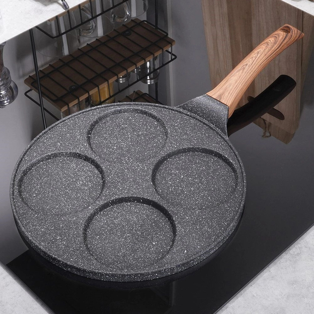 Сковорода для яєць Vilde Black & Wood гранітова на 4 відділи 26 см (5904316465087) - зображення 10