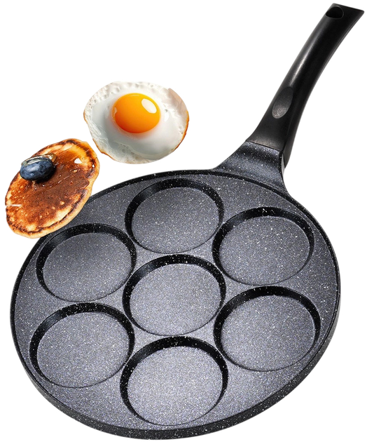 Patelnia do jajek Vilde Basic Line granitowa na 7 otworów 26 cm (5904316492656) - obraz 4