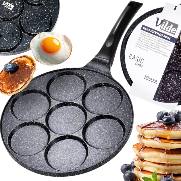 Patelnia do jajek Vilde Basic Line granitowa na 7 otworów 26 cm (5904316492656) - obraz 7