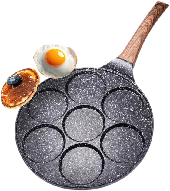 Сковорода для яєць Vilde Black & Wood гранітова на 7 відділів 26 см (5904316465094) - зображення 8