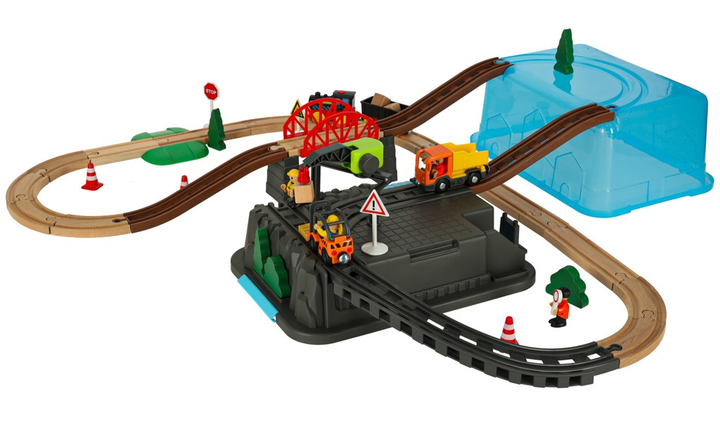 Kolejka drewniana KIK pociąg lokomotywa plac budowy 55 elementów KX3494 (5903039754201) - obraz 2