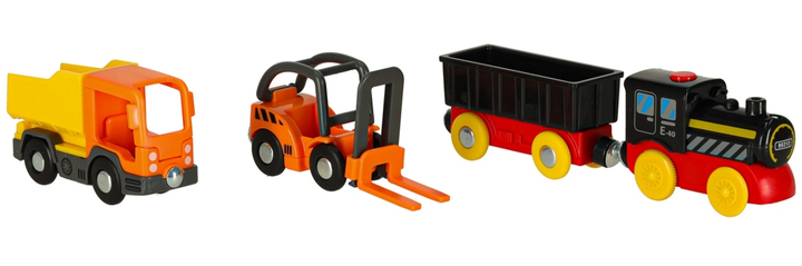 Kolejka drewniana KIK pociąg lokomotywa plac budowy 55 elementów KX3494 (5903039754201) - obraz 5