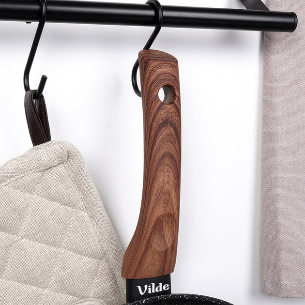 Patelnia do naleśników Vilde Black & Wood granitowa 24 cm (5904316475338) - obraz 7