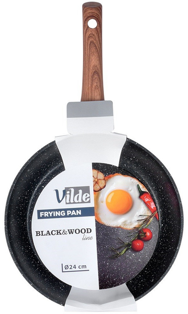 Сковорода Vilde Black & Wood гранітова 24 см (5904316475383) - зображення 1