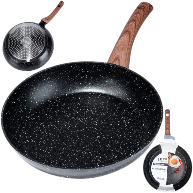 Patelnia Vilde Black & Wood granitowa 28 cm (5904316475406) - obraz 9