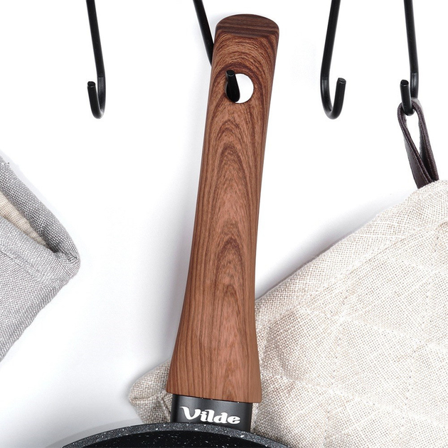 Сковорода Vilde Black & Wood гранітова 30 см (5904316475413) - зображення 5