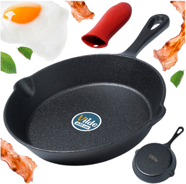Patelnia Vilde Cast Line żeliwna z nakładką na uchwyt 20 cm (5904316471729) - obraz 8