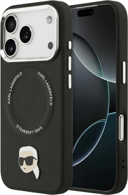 Панель Karl Lagerfeld Karl Pin MagSafe для Apple iPhone 17 Pro Max Black (3666339495640) - зображення 1
