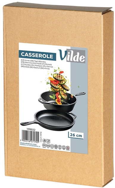 Zestaw patelni żeliwnych Vilde Cast Line Patelnia 42x27x3,5 cm + Głęboka patelnia 42x26,5x8 cm (5904316471705) - obraz 7
